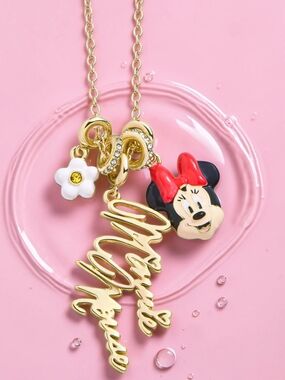NEW Disney Minnie Mouse Charm Necklace, Length 17 Inches Officially Licensed NWT